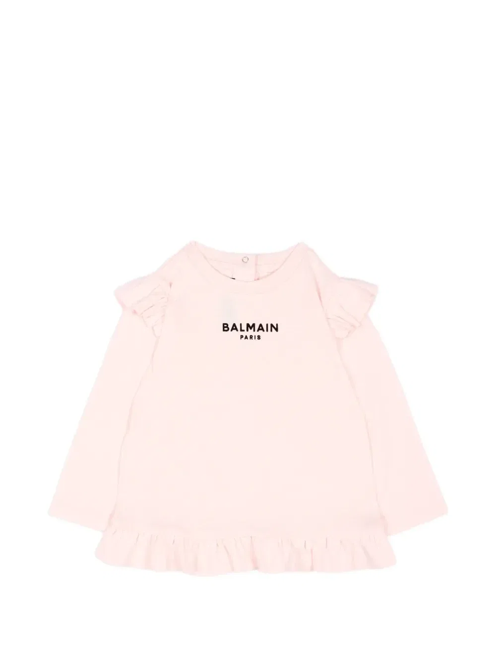 Топ с оборками и длинными рукавами Balmain Kids, розовый