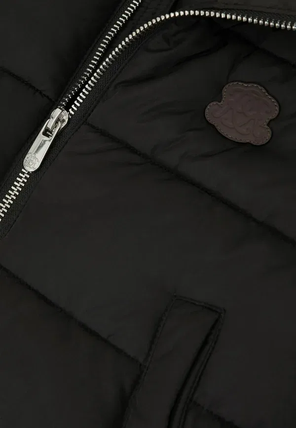 Пуховик свободный Myles monogram hooded relaxed puffer Reiss Black, черный — фото 4