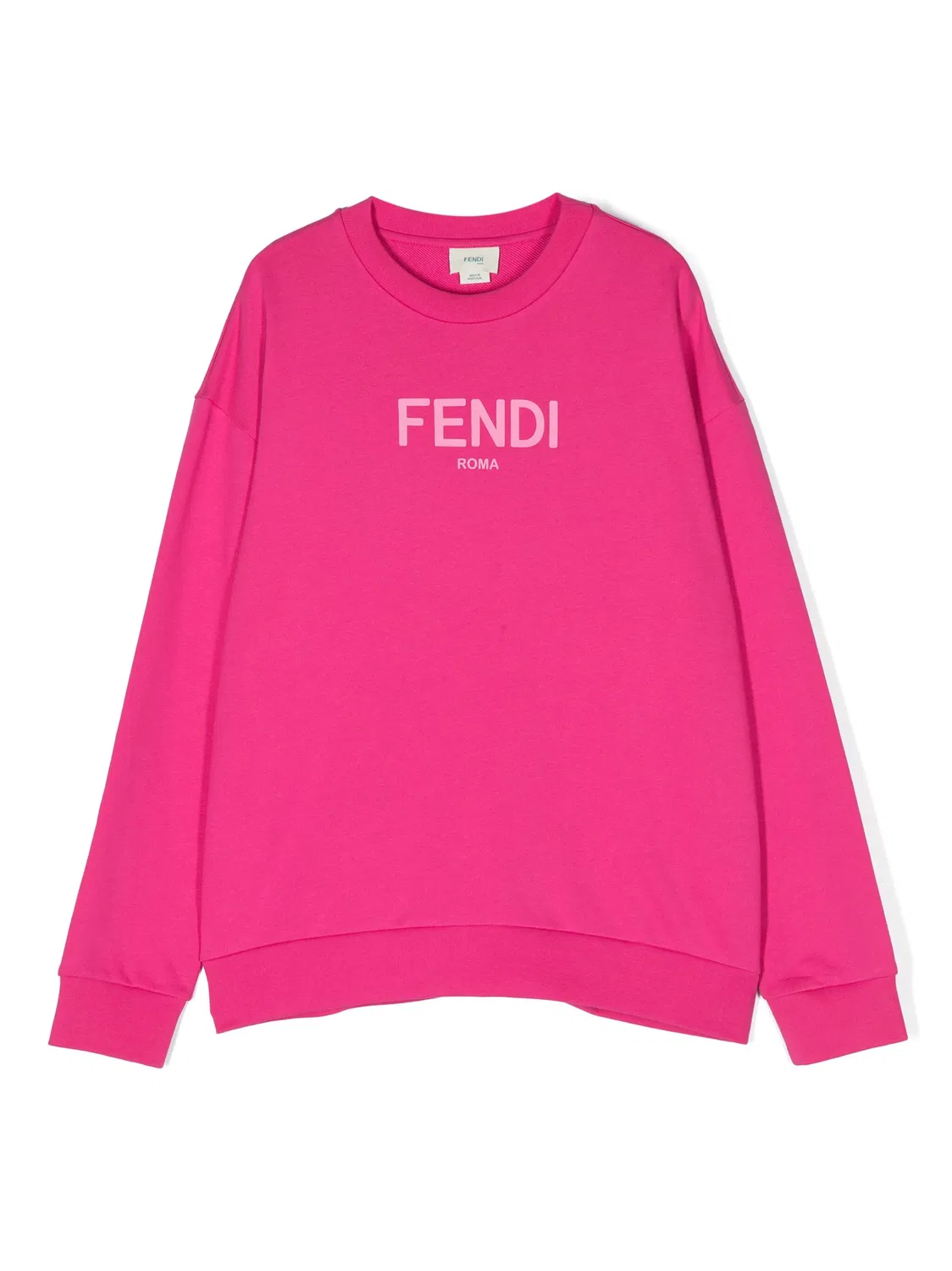 Свитшот с логотипом из хлопка FENDI, фуксия