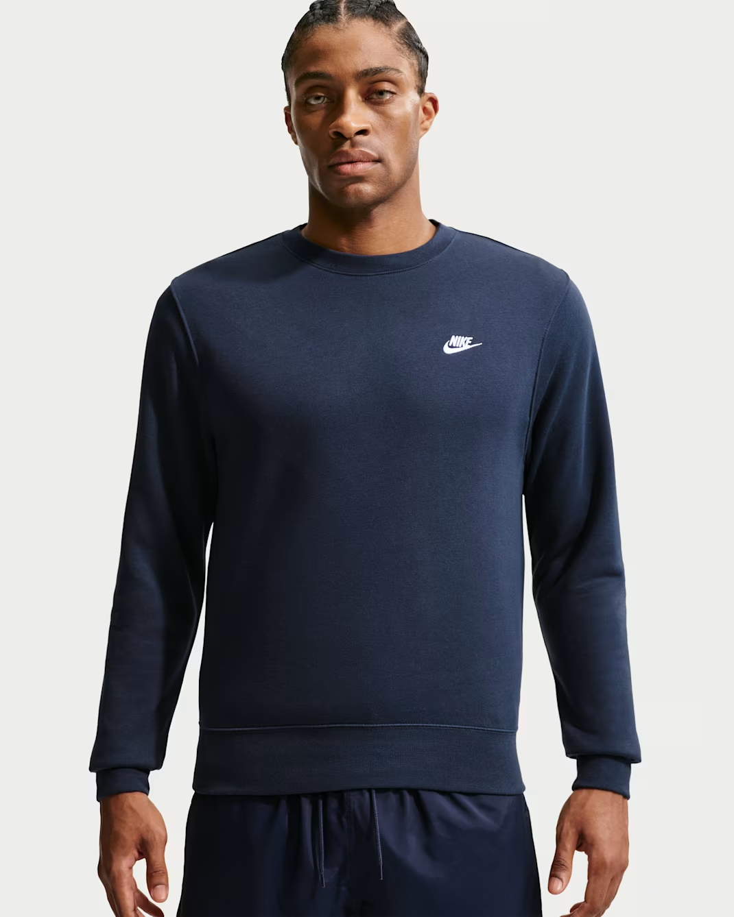 Свитшот Nike Club Fleece Crew, темно-синий/белый