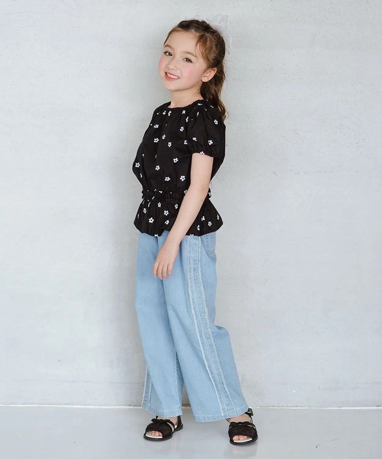 Детские джинсовые брюки с эффектом охлаждения, модель Light Denim, branshes, Navy — фото 2