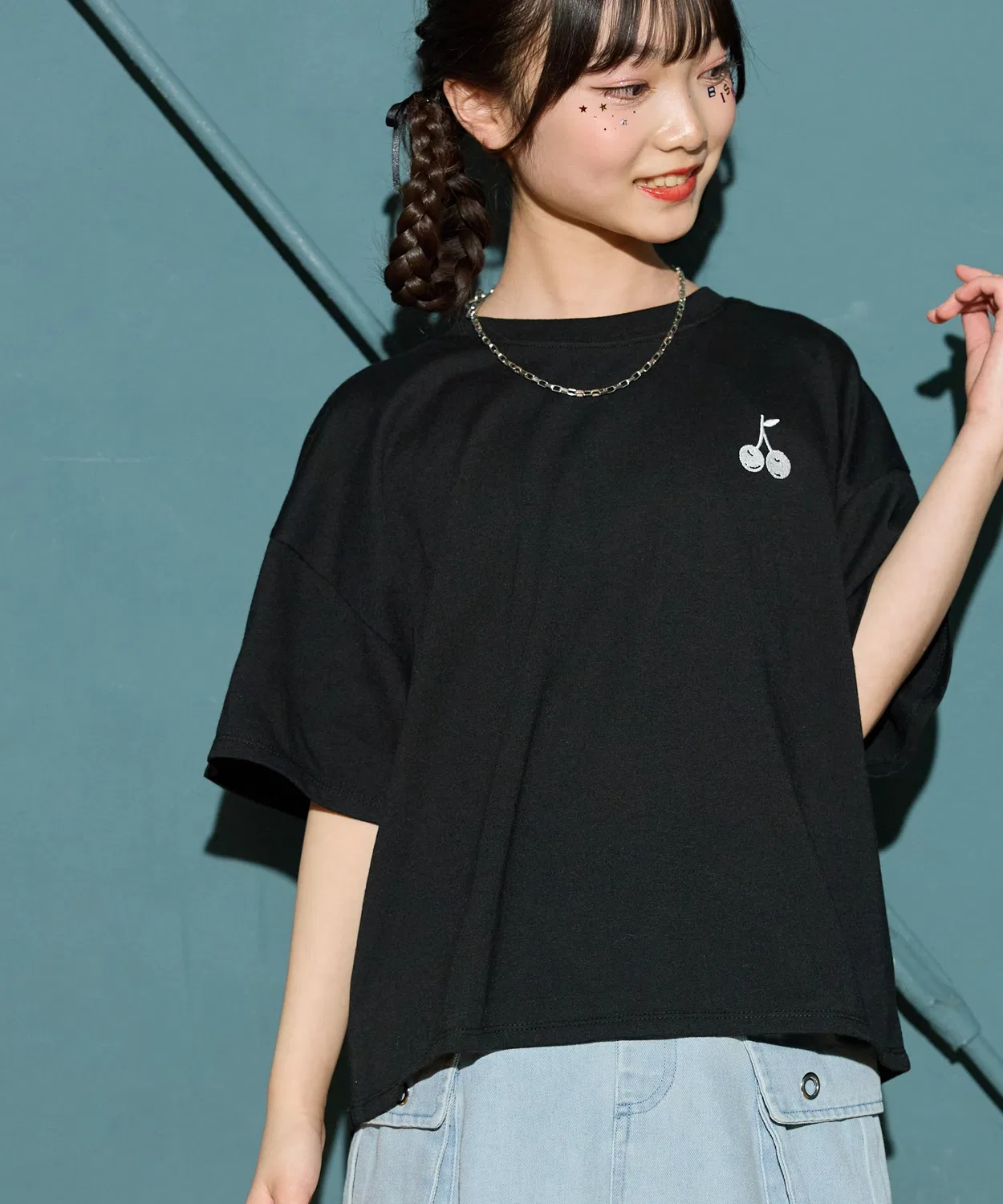 Детская футболка с принтом Cherry Sagara Cross Marche, Black