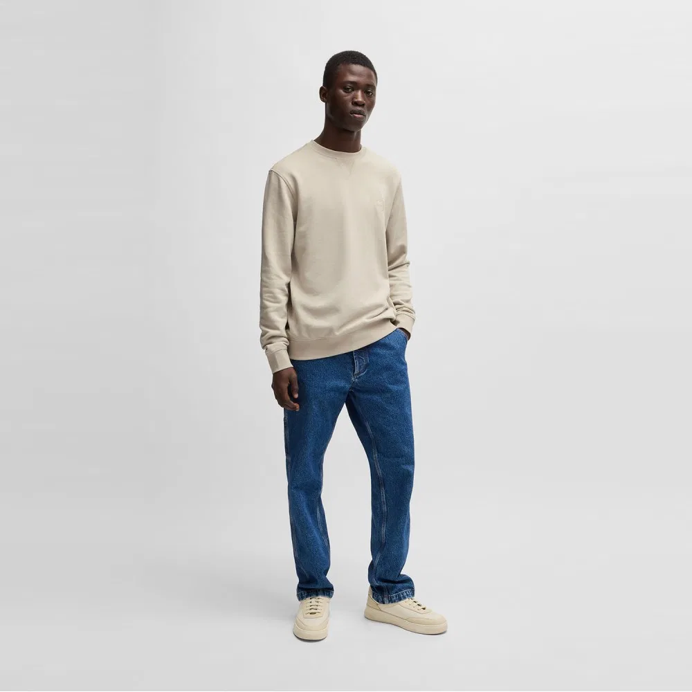 Мужской свитшот French Terry Regular Fit светло-бежевый от Boss — фото 2