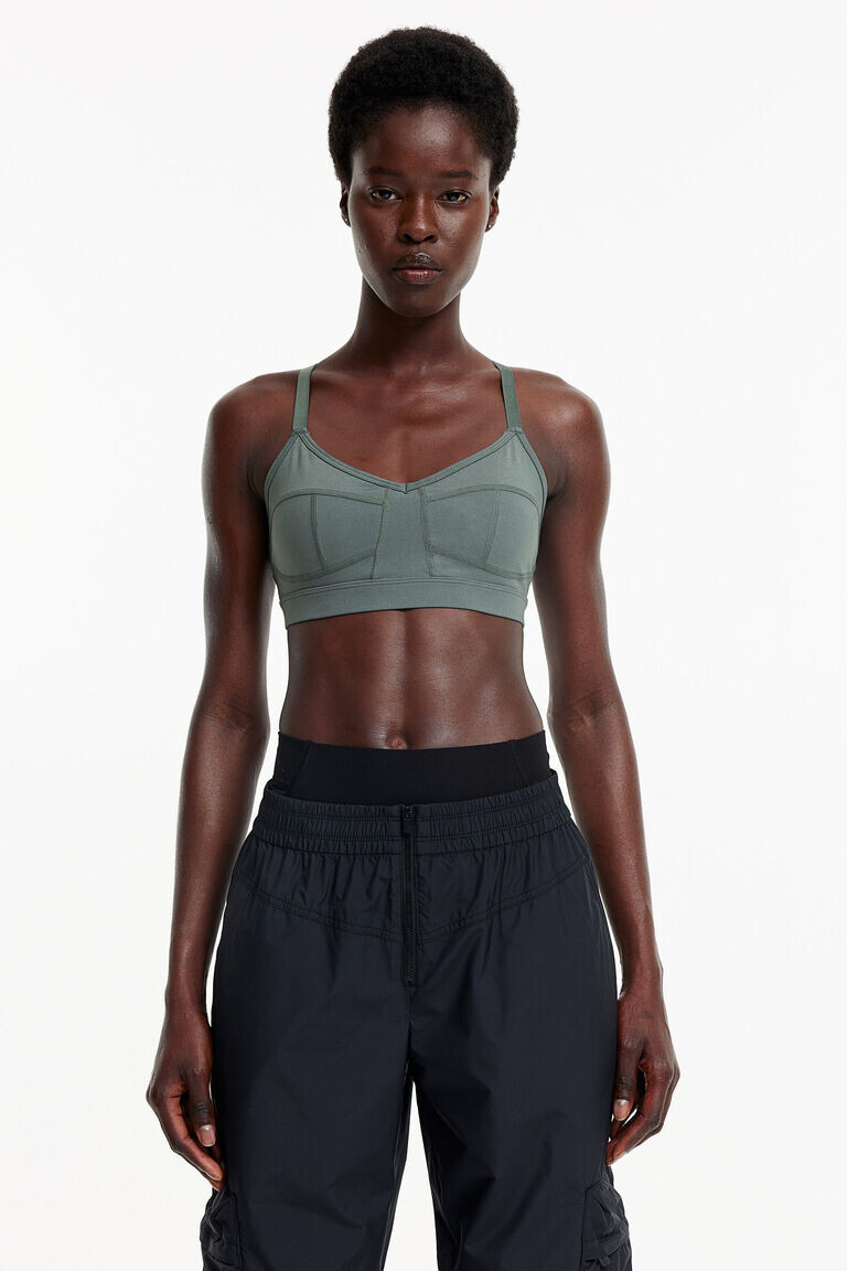 

Спортивный бюстгальтер drymove light support H&M, зеленый