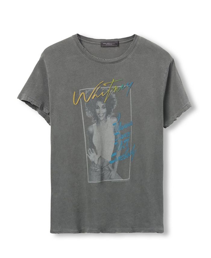 

Женская винтажная футболка Whitney Houston "I Wanna Dance" Junk Food Clothing, серый