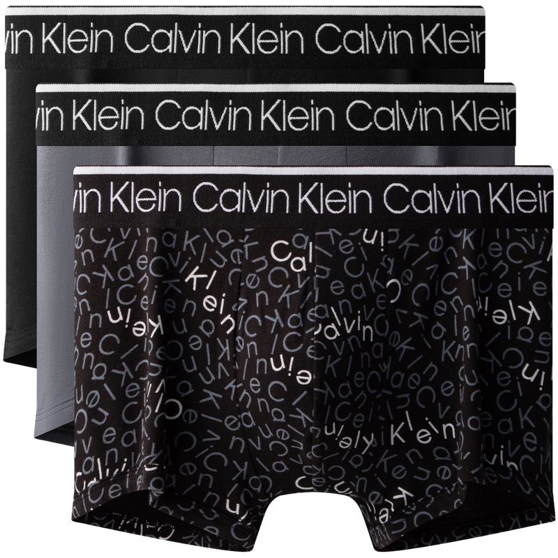 

Мужские трусы CALVIN KLEIN, 3 пары, P8U-Space Black/Black with Letters/Li Chun Red