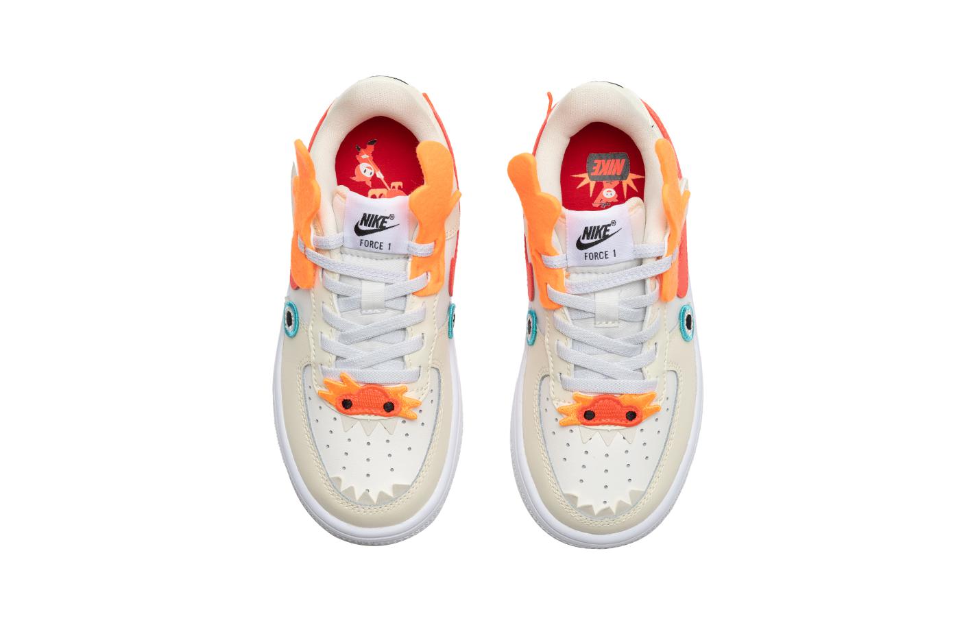 Кеды Force 1 Low LV8 EasyOn PS 'Year Of The Dragon' Nike, белый/бежевый — фото 3
