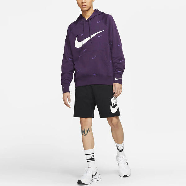 Толстовка Men's Nike Sportswear Swoosh Athleisure Casual Sports Printing Logo Purple Pullover, фиолетовый — фото 3