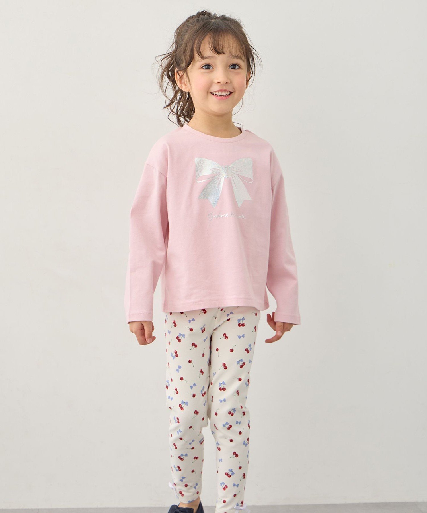 Футболка с длинным рукавом "100% хлопок" с ленточками ANY KIDS, Pink [012] — фото 2