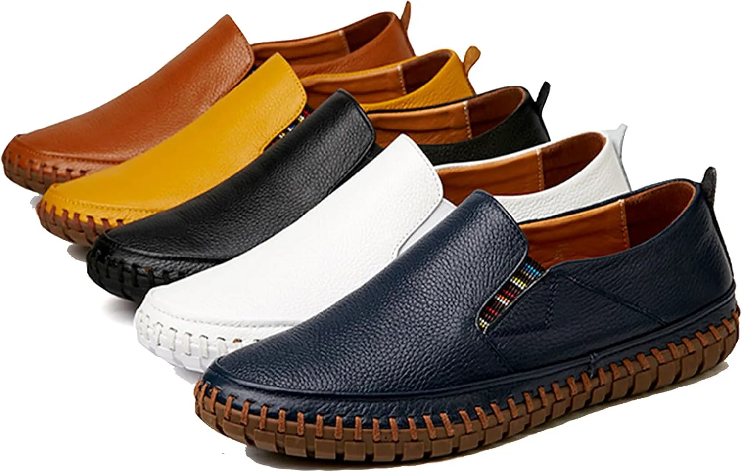 

Мужские лоферы повседневные лоферы пенни туфли кожаные для вождения и ходьбы, плоские, повседневные лодочные, легкие, дышащие, без шнурков, мужские туфли-бобы SecondWinterDJ, черный