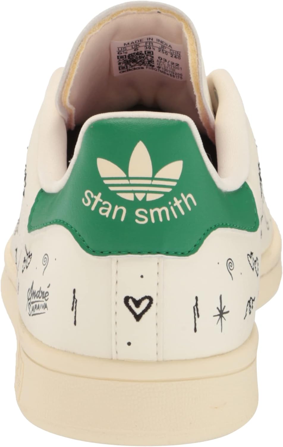 Детские кроссовки Adidas Originals Stan Smith (унисекс), белый/черный/кремовый — фото 3