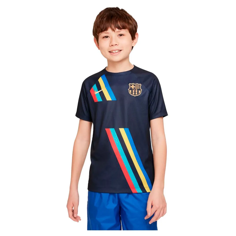 

Футболка с коротким рукавом Nike FC Barcelona 22/23 Dri Fit pre match Away junior, синий