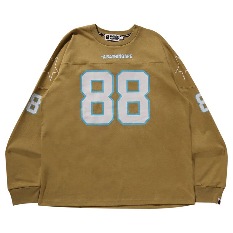 

Футболка BAPE Football Relaxed Fit Long-Sleeve Tee, Beige