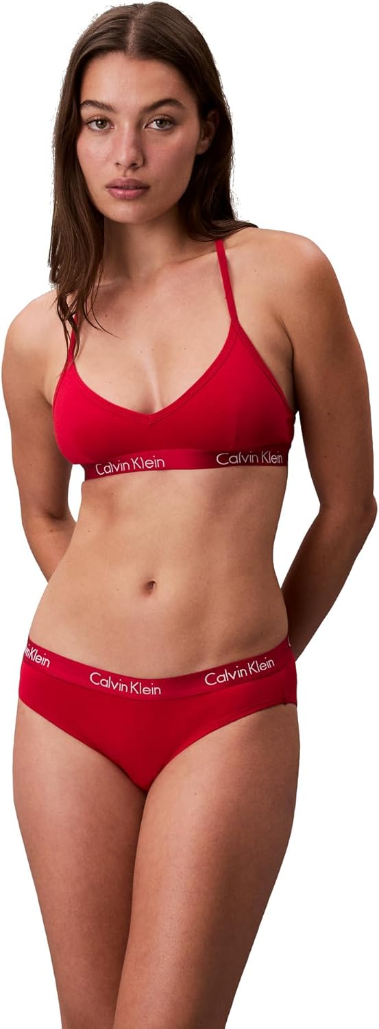 

Женский бюстгальтер-бралетт Calvin Klein Motive Cotton Lightly Linen Bralette, Obsess