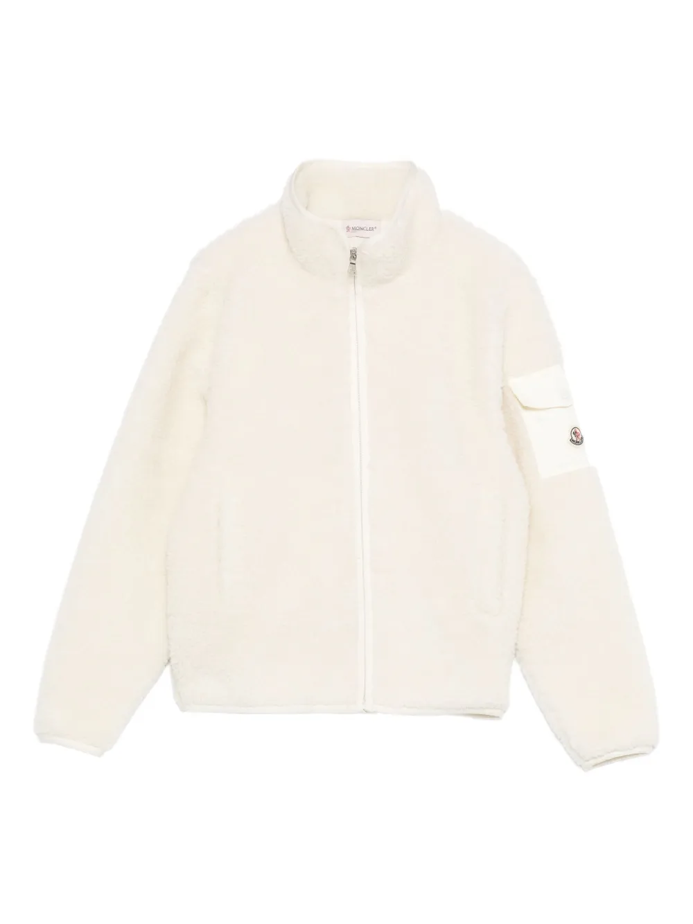 

Кардиган на молнии с накладными карманами Moncler Enfant, белый