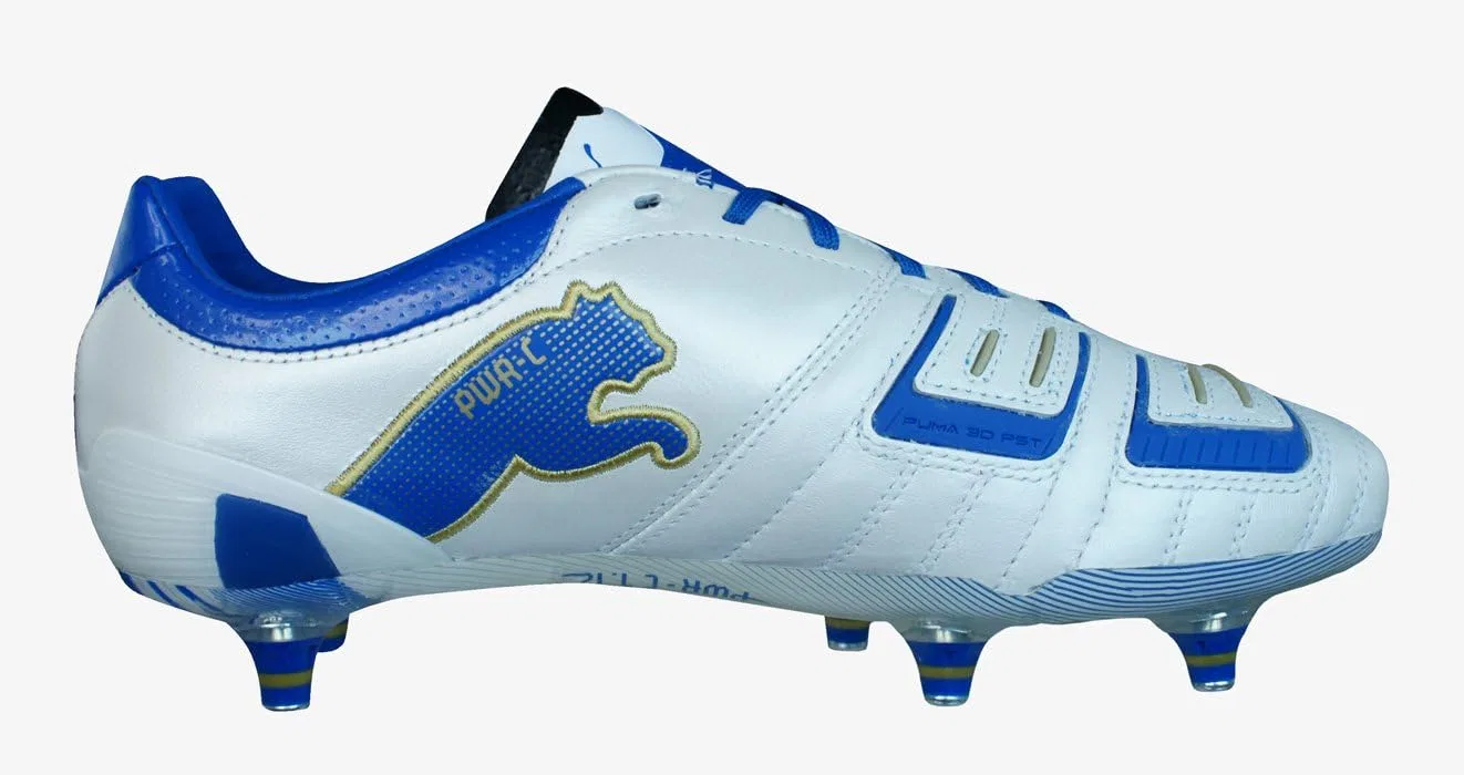 Футбольные кроссовки Puma PowerCat 1.12 SG 102469 для мужчин, White Blue — фото 3