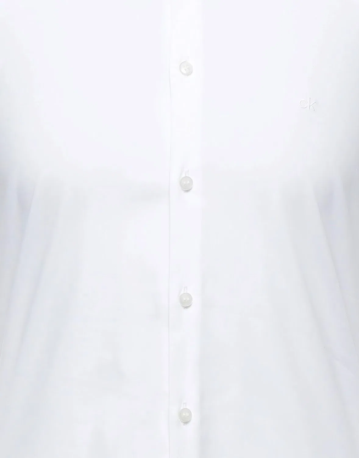 Рубашка с вышивкой slim-fit Calvin Klein белая — фото 4