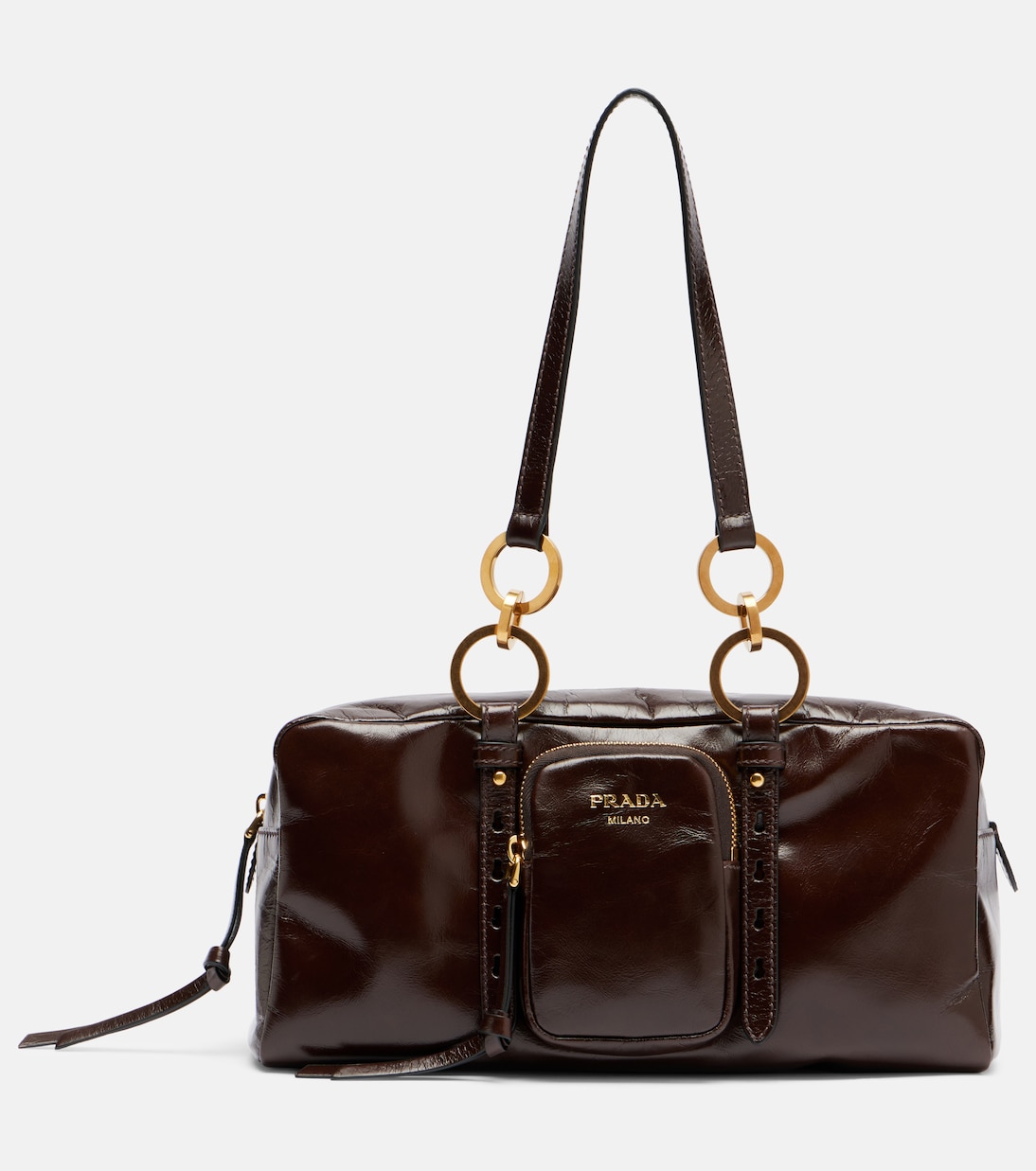 

Средняя кожаная сумка через плечо Dangle Medium Prada, Moron