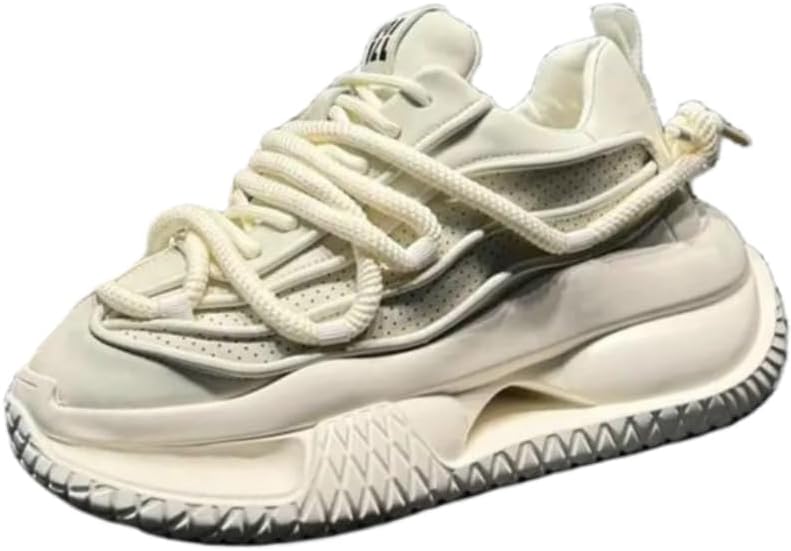 

Мужские модные спортивные кроссовки - повседневный спортивный стиль, однотонный дизайн, подходят для всех сезонов, с низким каблуком и шнуровкой, с круглым носком, подходят для повседневной носки и пробежек Hoalox