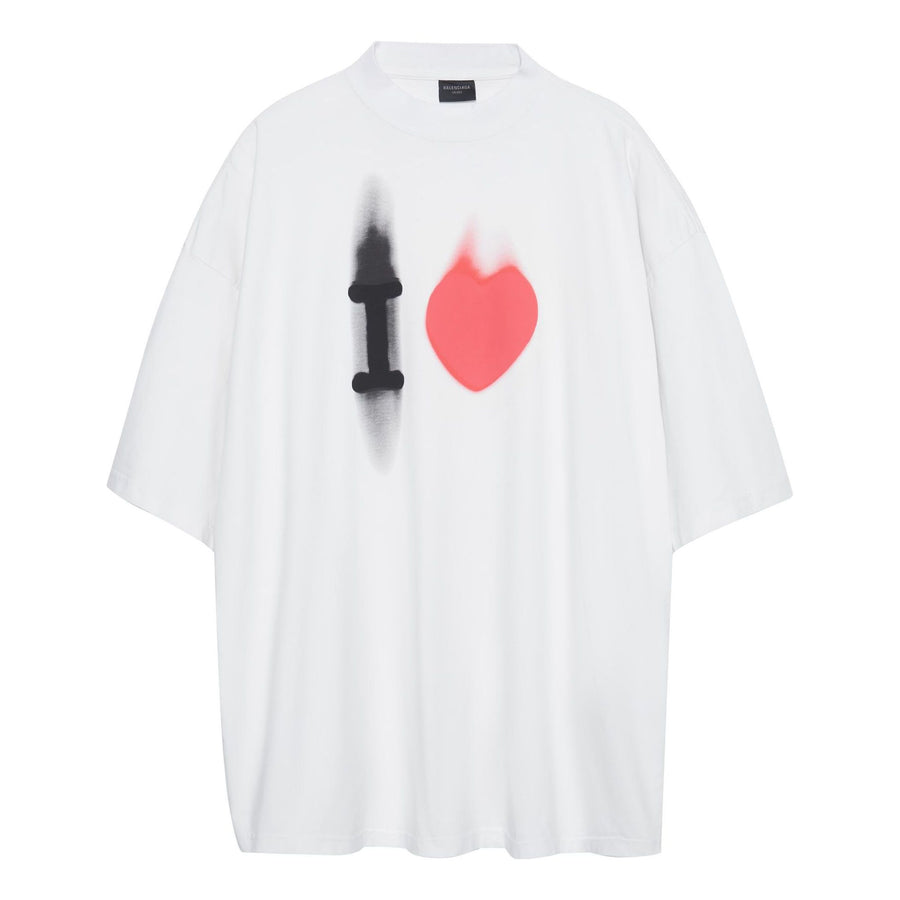 

Футболка Balenciaga I Love T-shirt Large Fit 'White', белый