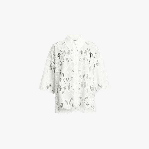 

Рубашка Allsaints Charli с цветочной вышивкой, белый