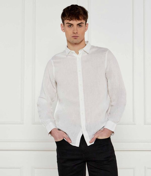 

Льняная рубашка Regular fit Armani Exchange, белый
