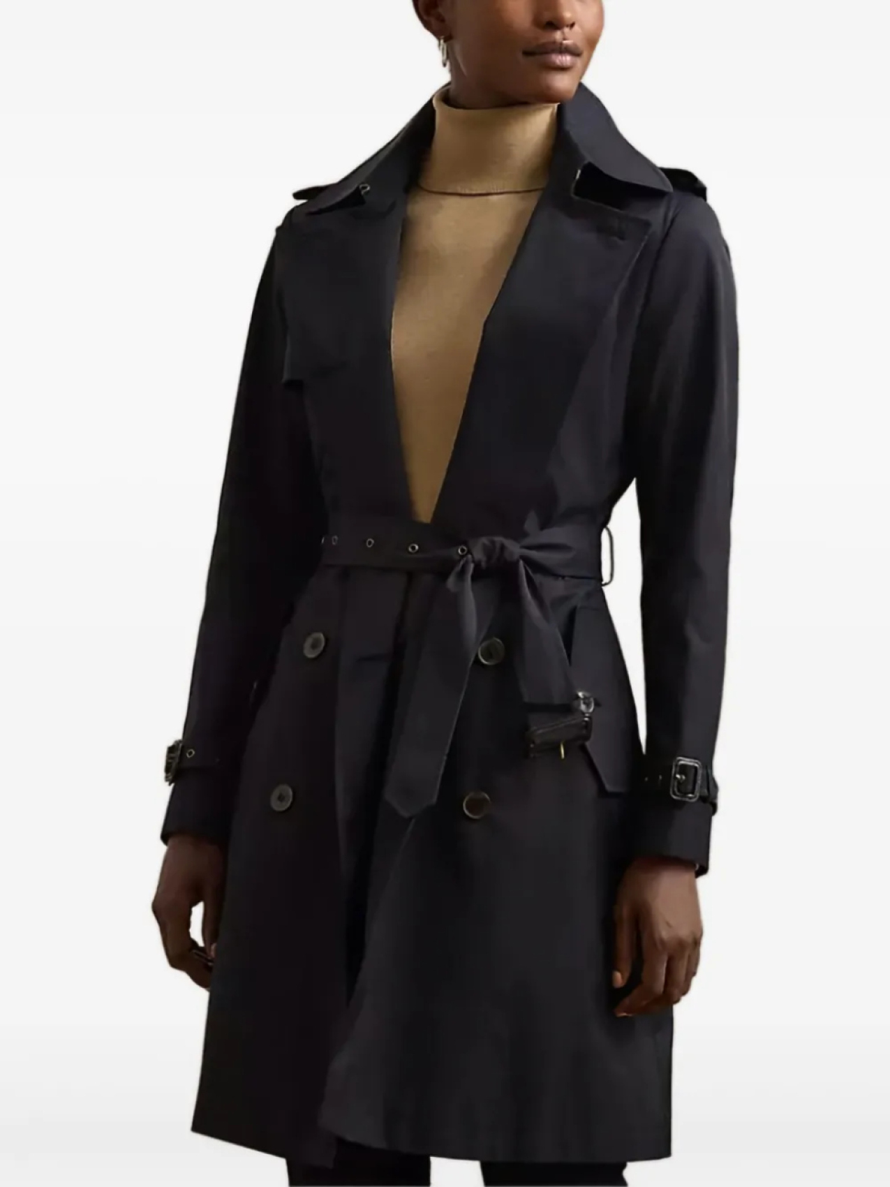 

Lauren Ralph Lauren двубортный тренч с поясом, синий