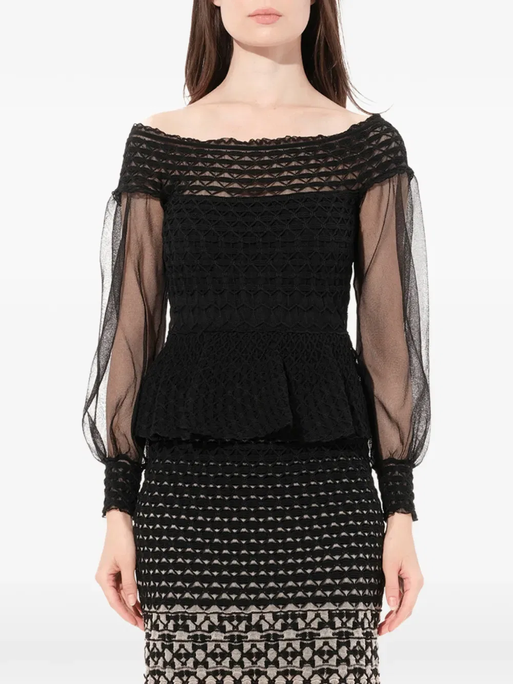 Платье с перекрестным подолом и баской Alexander Mcqueen, черный
