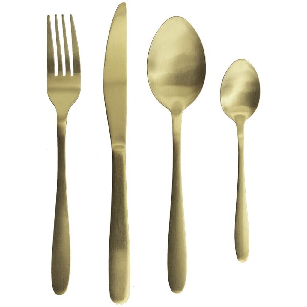 

Набор столовых приборов, 16 предметов, коллекция товаров для дома Excelled Gold, нержавеющая сталь ZD Trading