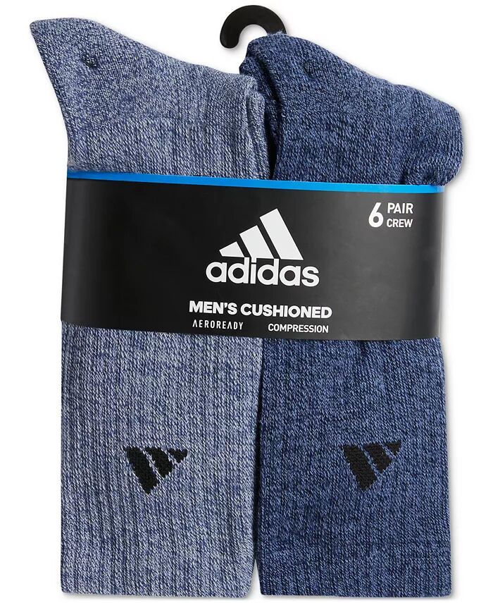 Мужские спортивные носки с мягкой подкладкой, 6 пар в упаковке adidas, синий — фото 3