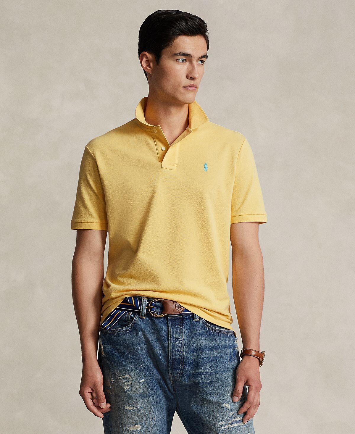 

Мужская рубашка-поло классического кроя в сетку Polo Ralph Lauren