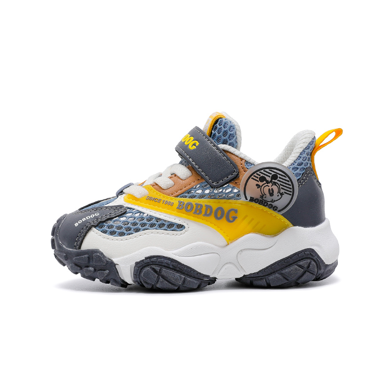 

Нескользящие, амортизирующие, износостойкие, дышащие, низкие повседневные кроссовки для детей 3–7 лет BOBDOG, серый