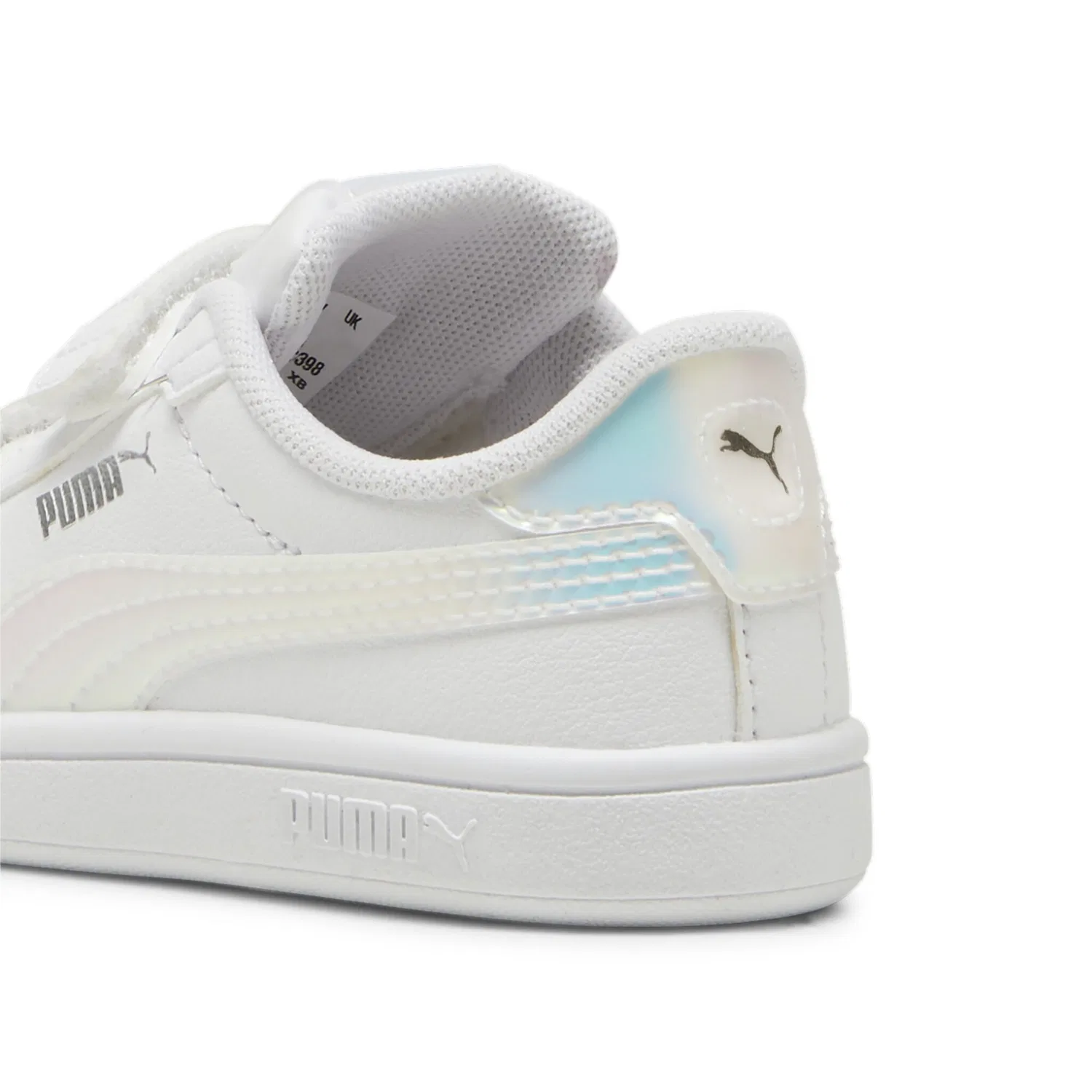 Детские кроссовки с голографическими деталями PUMA, White/Mauve Mist/Silver — фото 4