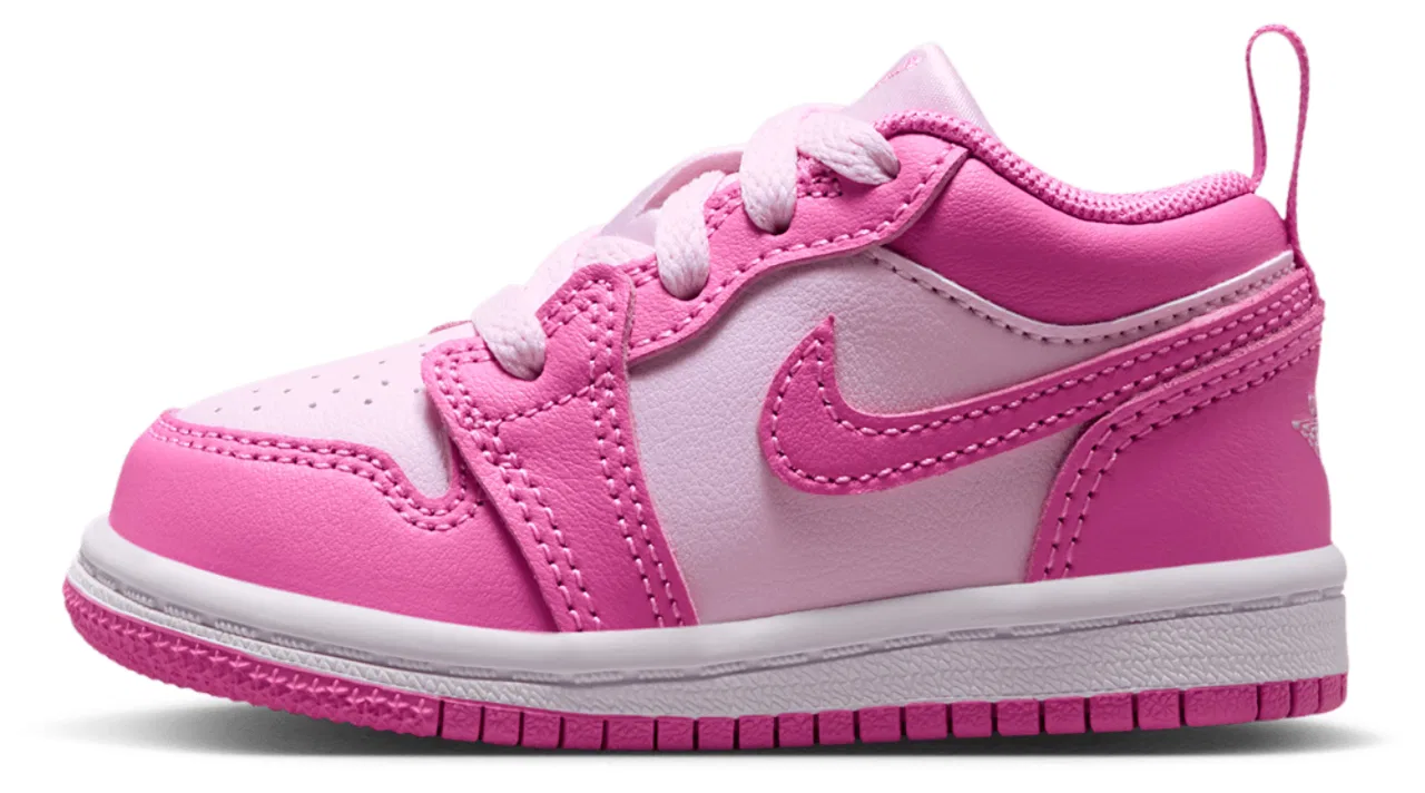 Детские кроссовки для мальчиков с липучками Jordan AJ 1 Low Alt, Jordan, Pink White — фото 2