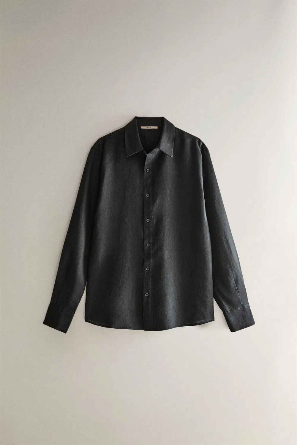 Льняная рубашка ZARA, Mid-grey