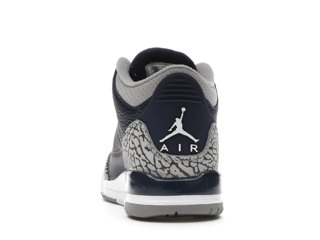 Детские кроссовки Lifestyle с принтом Jordan 3 Retro Georgetown, Midnight Navy/Cement Grey-White — фото 4