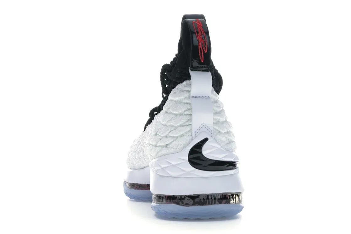 Детские кроссовки для мальчиков с принтом Nike LeBron 15, White/Black — фото 4