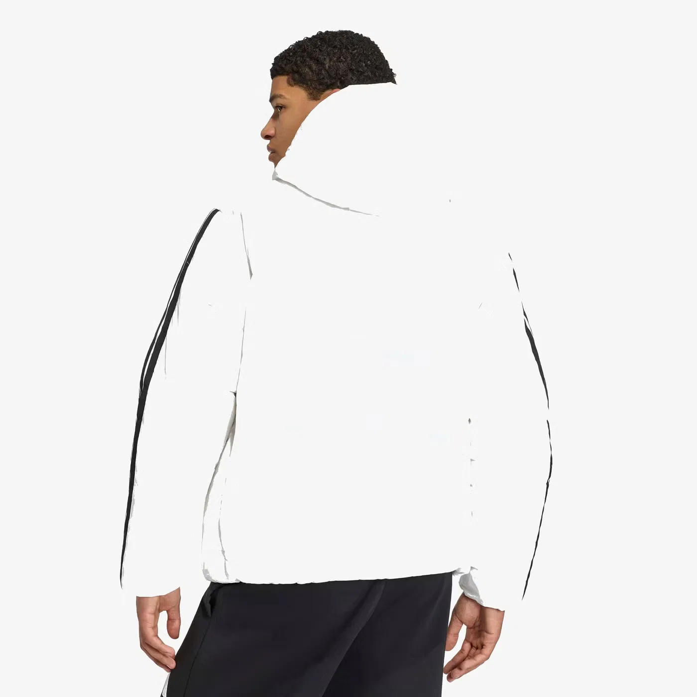 Пуховик с капюшоном Essentials climawarm 3-stripes Adidas, белый — фото 3