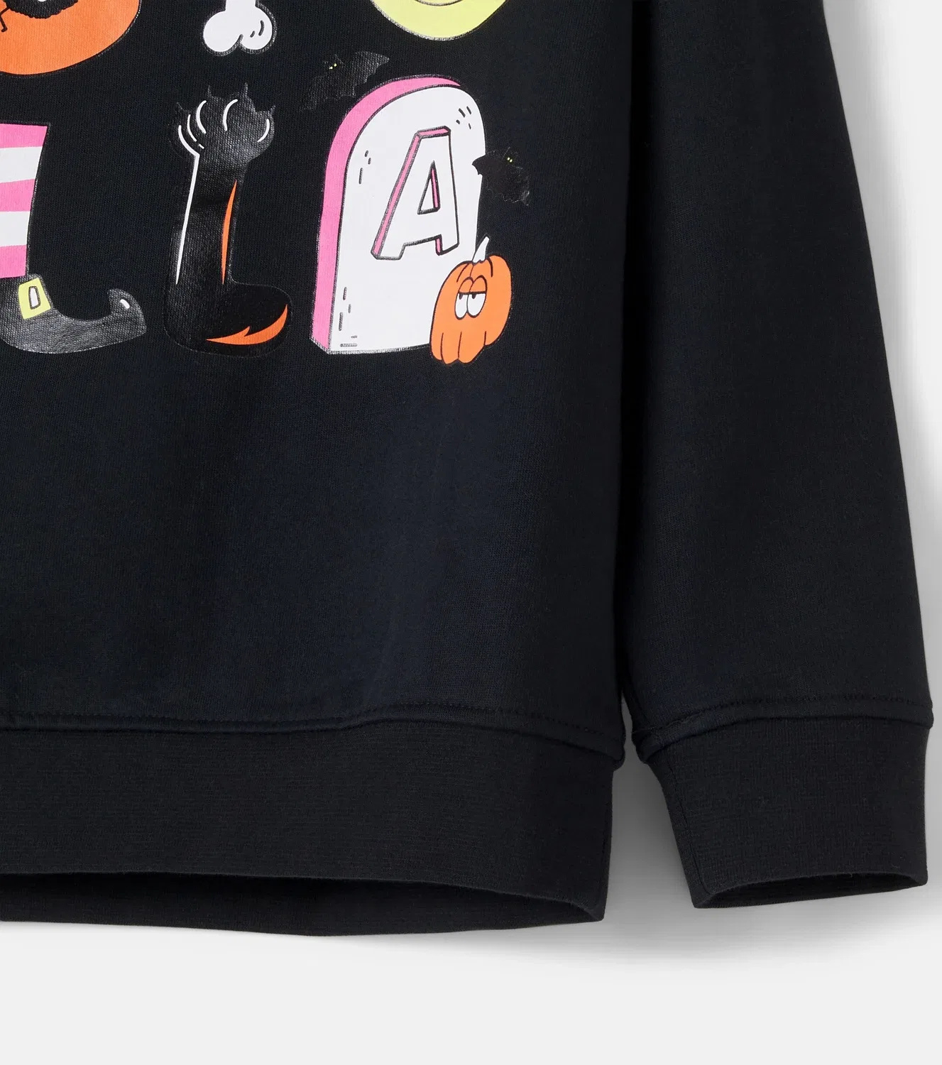 Свитшот хлопковый с принтом Stella Mccartney Kids, черный — фото 4