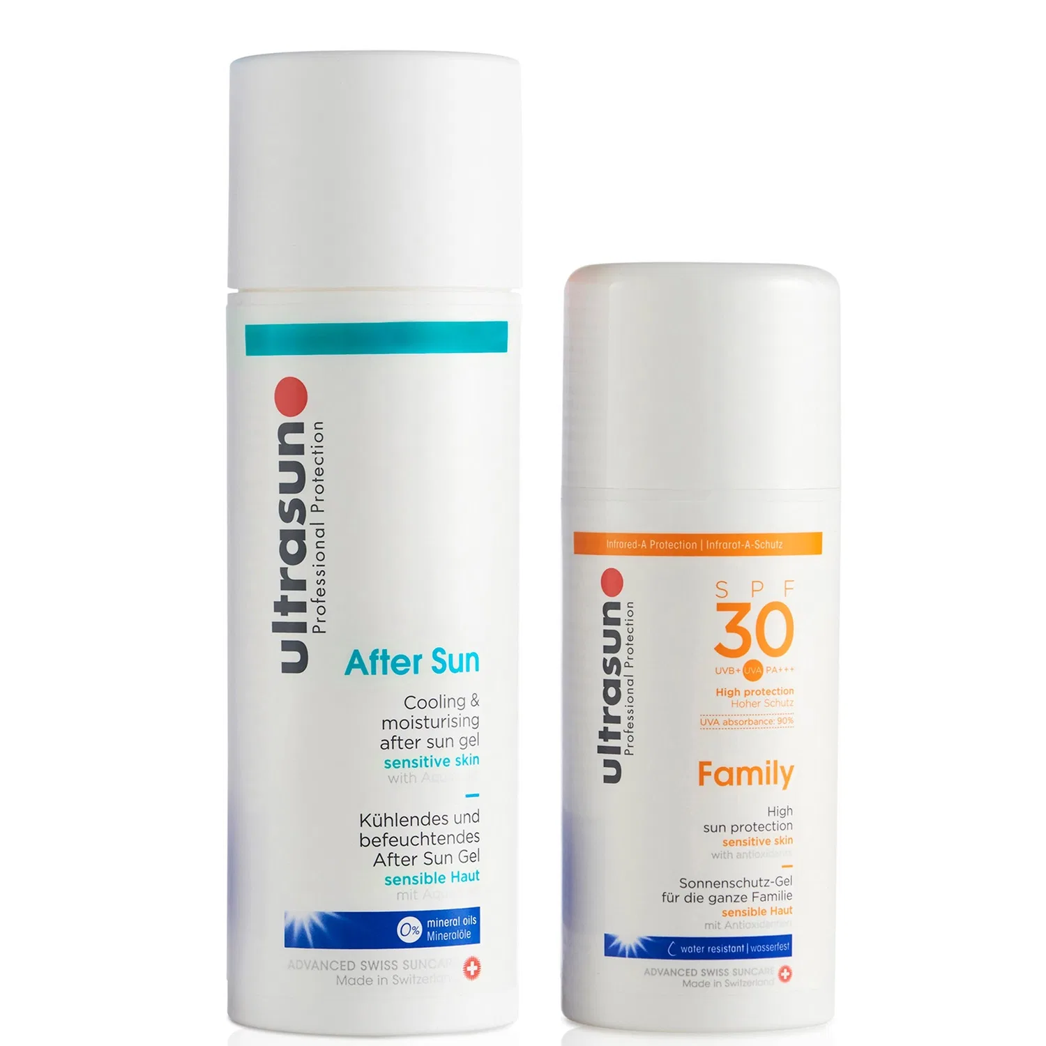 Семейный солнцезащитный крем SPF 30 для очень чувствительной кожи (100 мл) и средство после загара Ultrasun