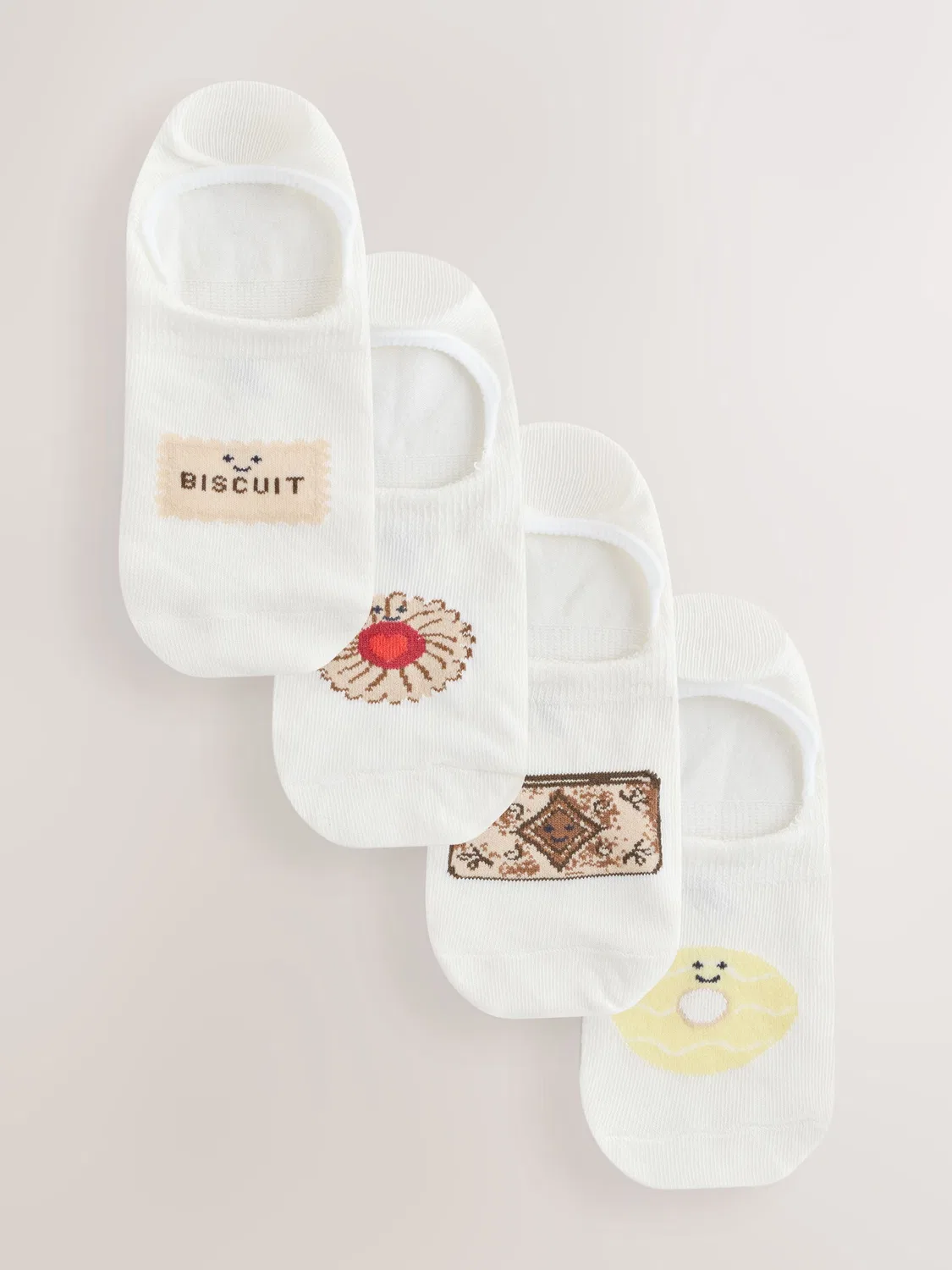 Носки с узором White Biscuit Motif, 4 пары Next, белый