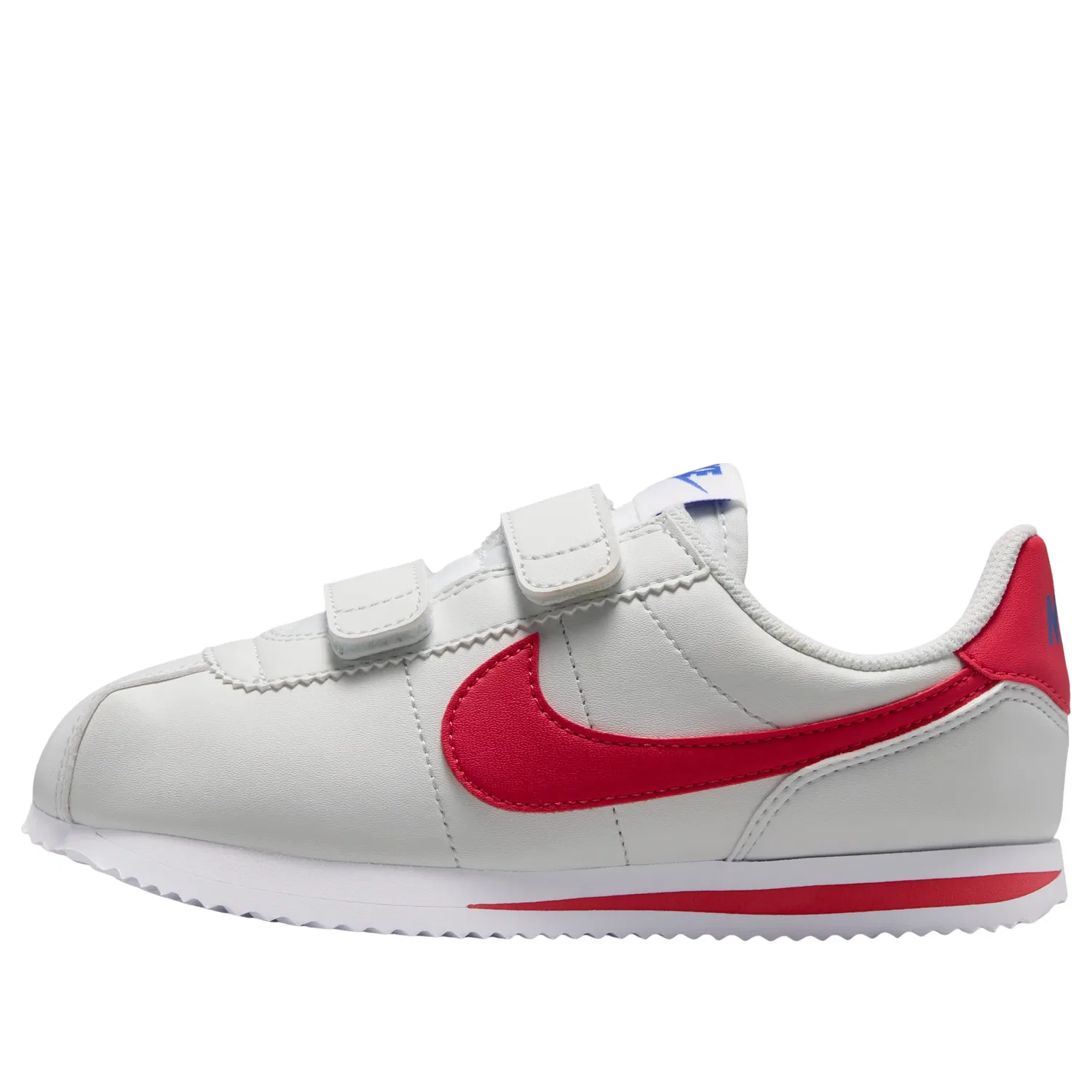 Детские кроссовки с кожаным верхом Cortez 'Off White Tropical Pink' Nike, Off White/Racer Blue/Tropical Pink