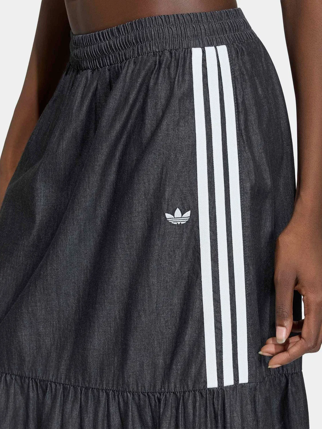 Юбка джинсовая Summer Glow Denim Skirt adidas Originals, черный деним — фото 4