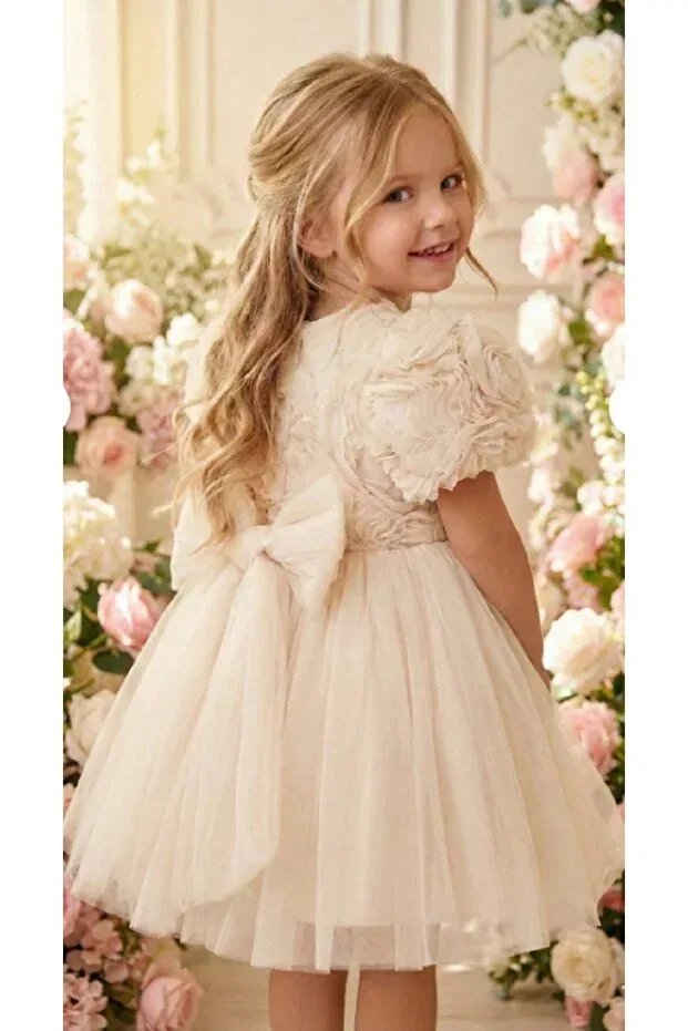 Детское платье для девочек с коротким рукавом Party Sweetme, Ecru