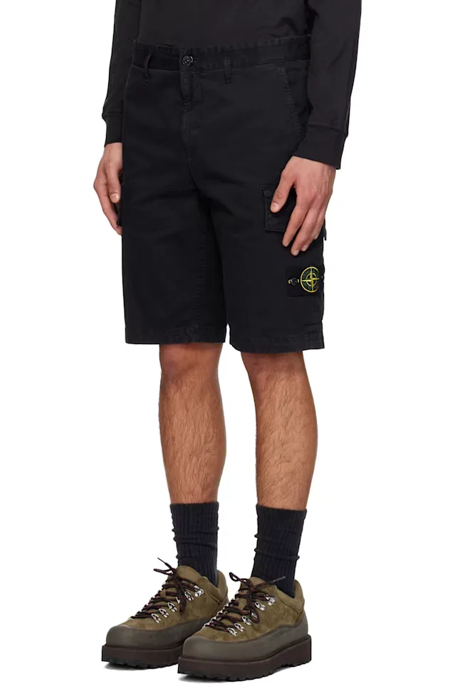 Черные шорты-карго l100018 Stone Island — фото 4