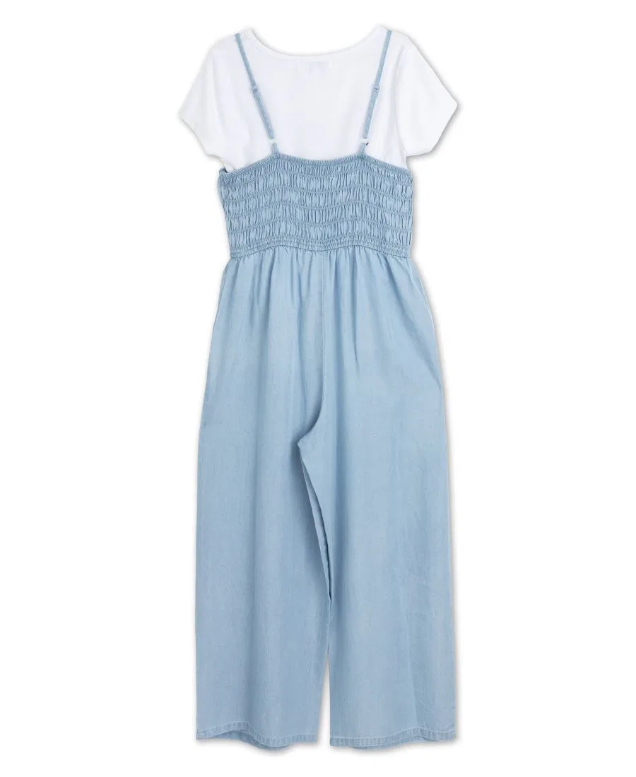 Комплект из футболки и комбинезона, модель Chambray Blue/White Speechless, Chambray Blue/White — фото 3