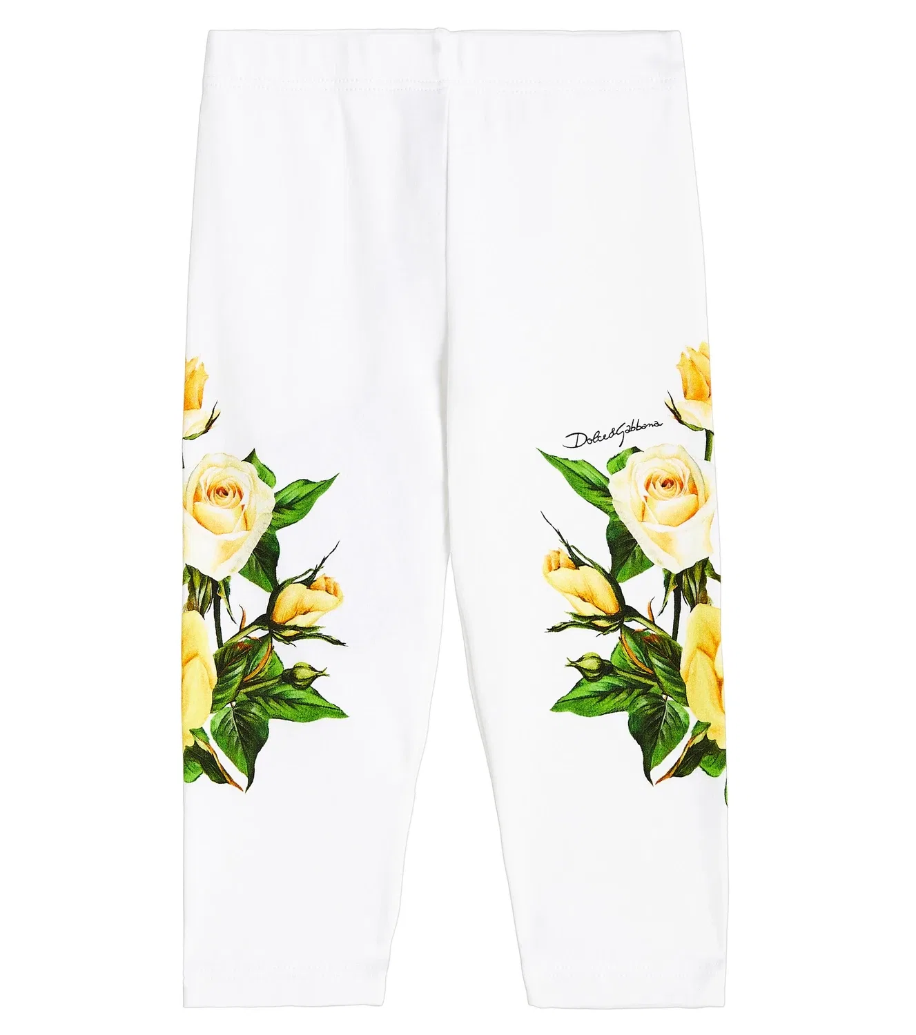 Леггинсы с цветочным принтом Dolce&Gabbana Kids, желтый