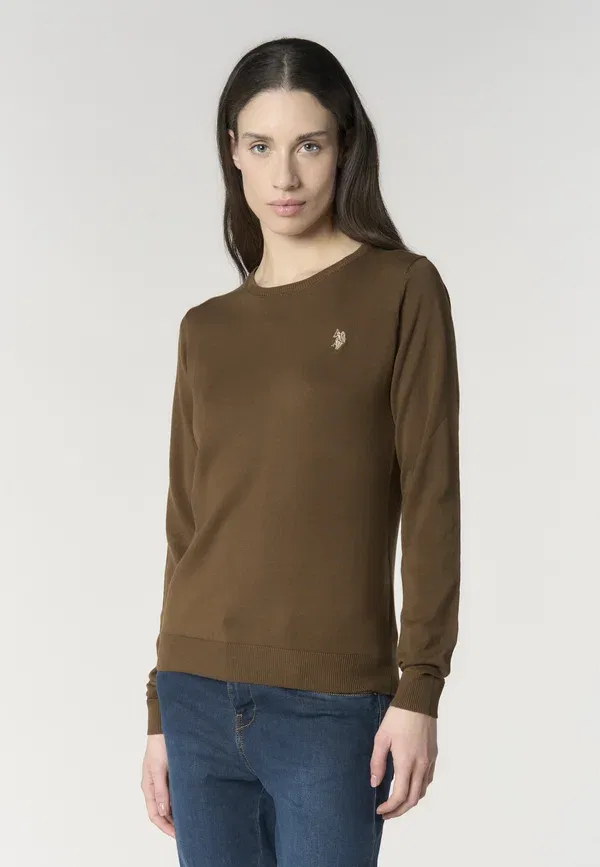 Джемпер из хлопка Jumper U.S. Polo Assn., Marrone, коричневый