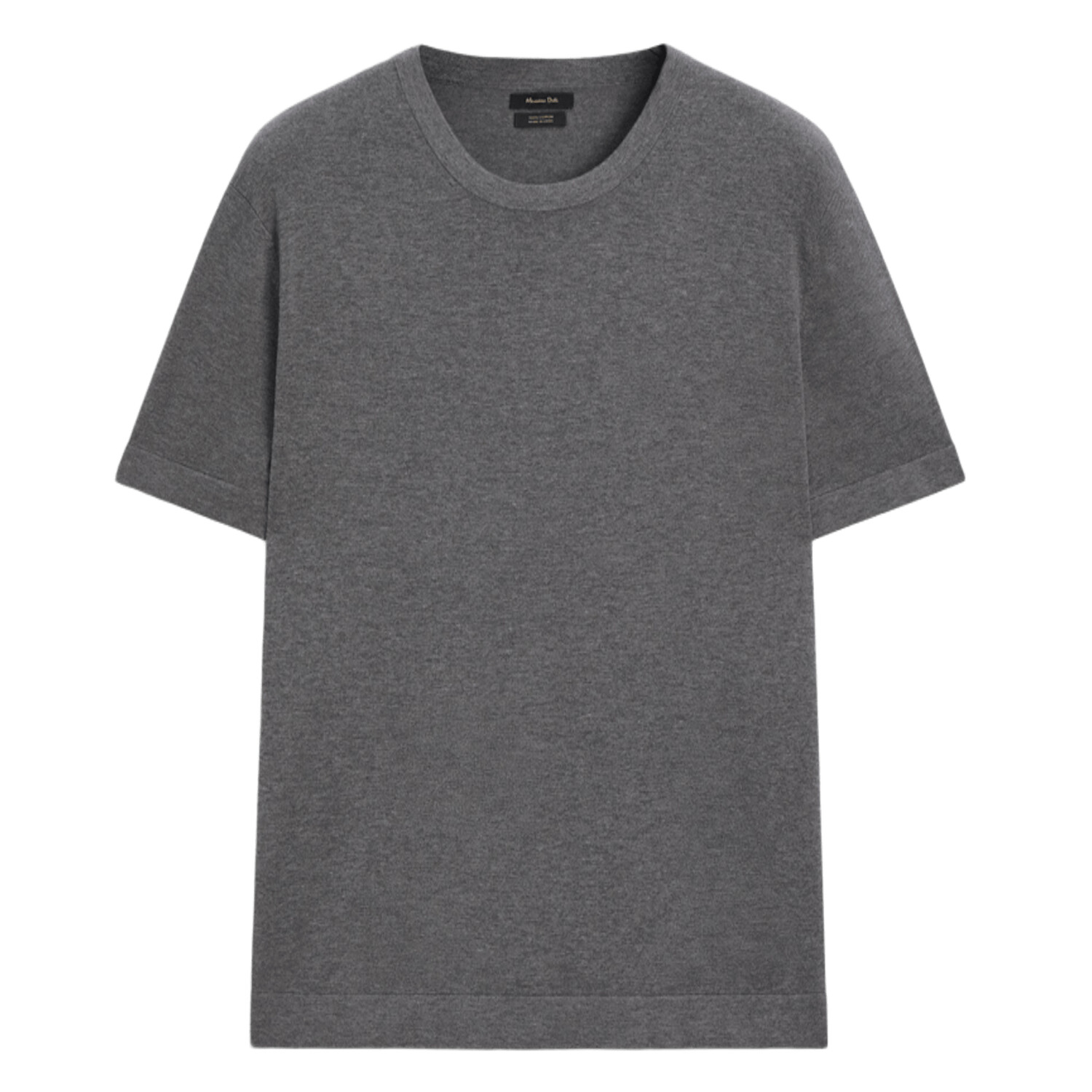 

Футболка Massimo Dutti 100% cotton knit short sleeve, средне-серый