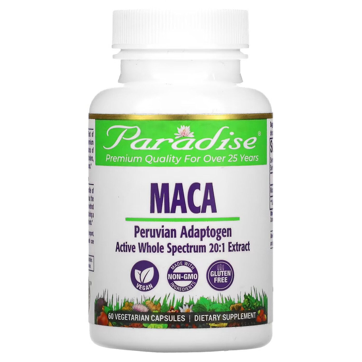 

Paradise Herbs, мака, 60 вегетарианских капсул
